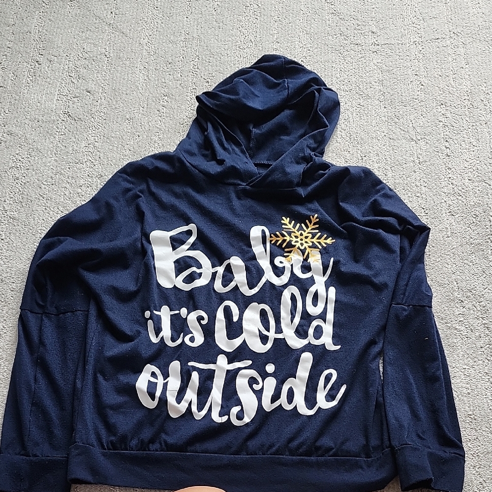 Baby Its Cold Outside Lightweight Pullover With Hood